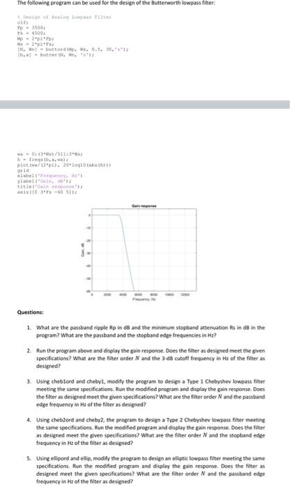 Solved The Following Program Can Be Used For The Desige Of | Chegg.com