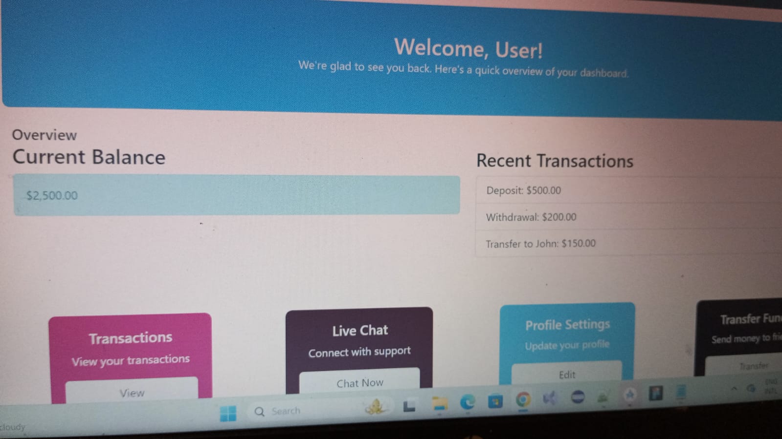 Solved create a banking system on android studio similar to | Chegg.com