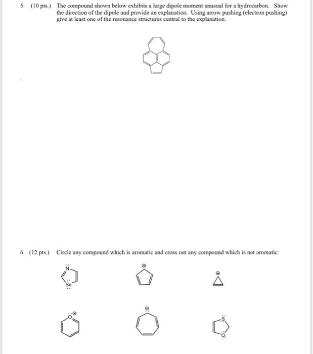 Solved 5 10 Pts The Compound Shown Below Exhibits A