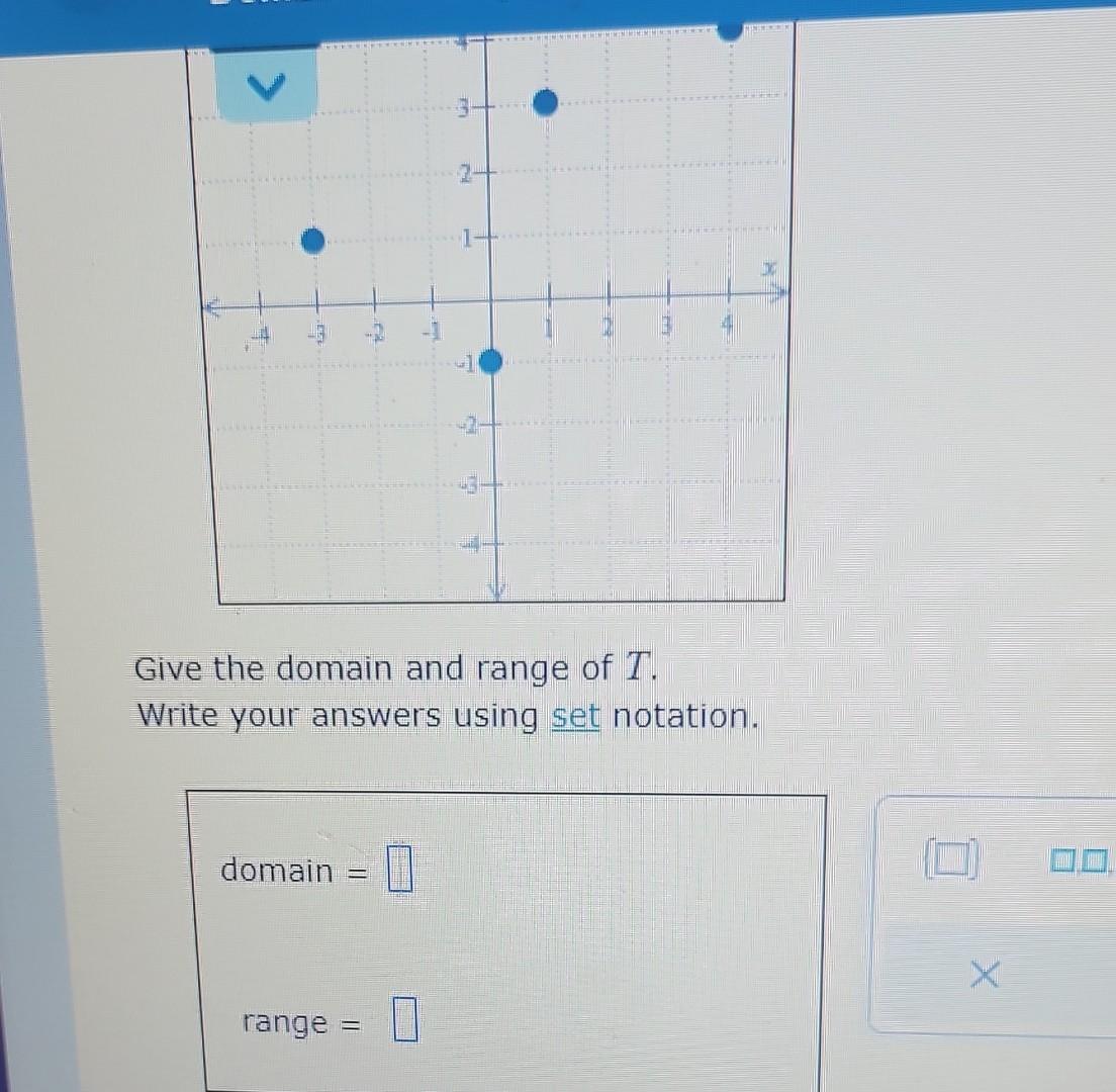 Solved Give the domain and range of T. Write your answers | Chegg.com