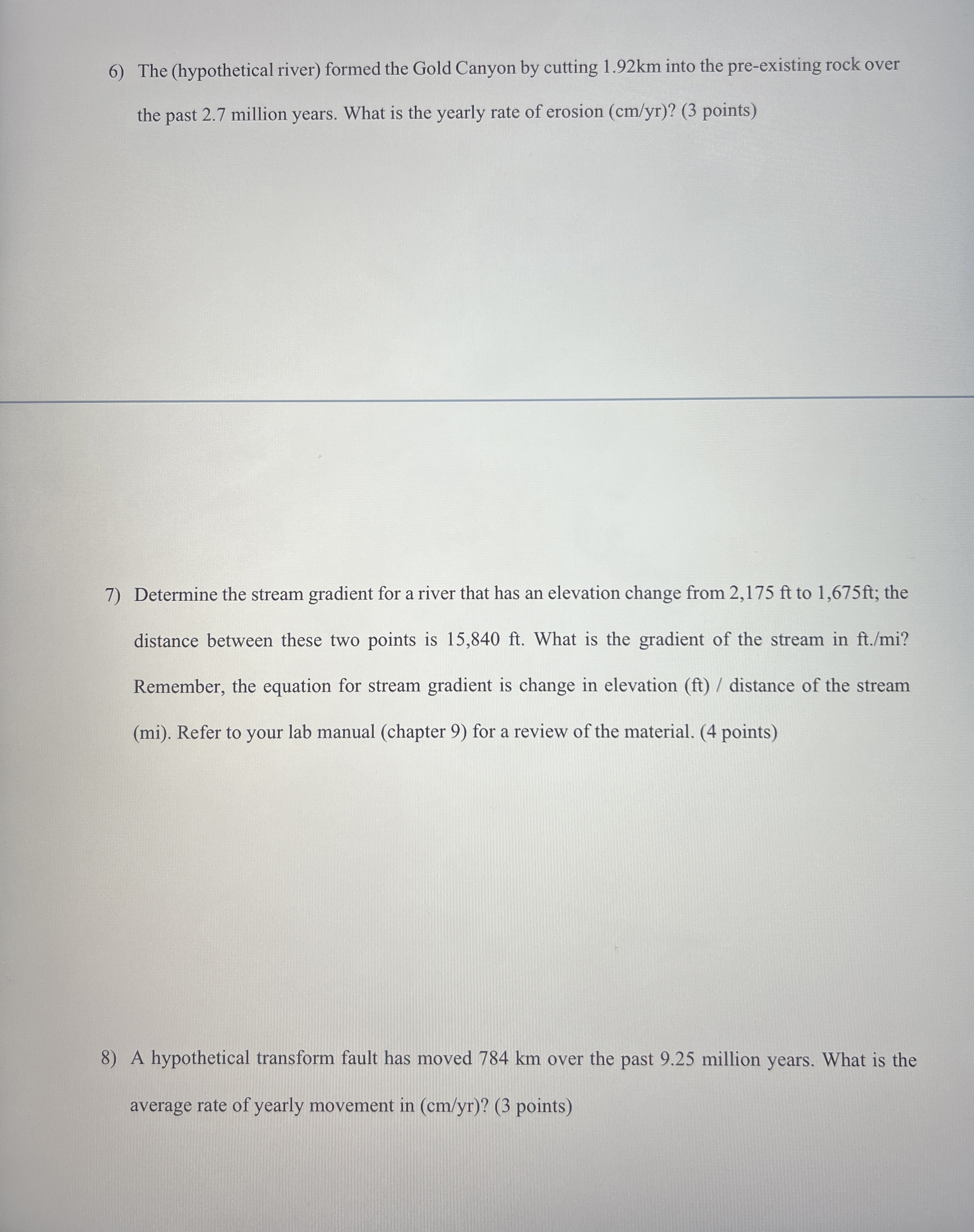 Solved Geoscience math question. Please work out | Chegg.com