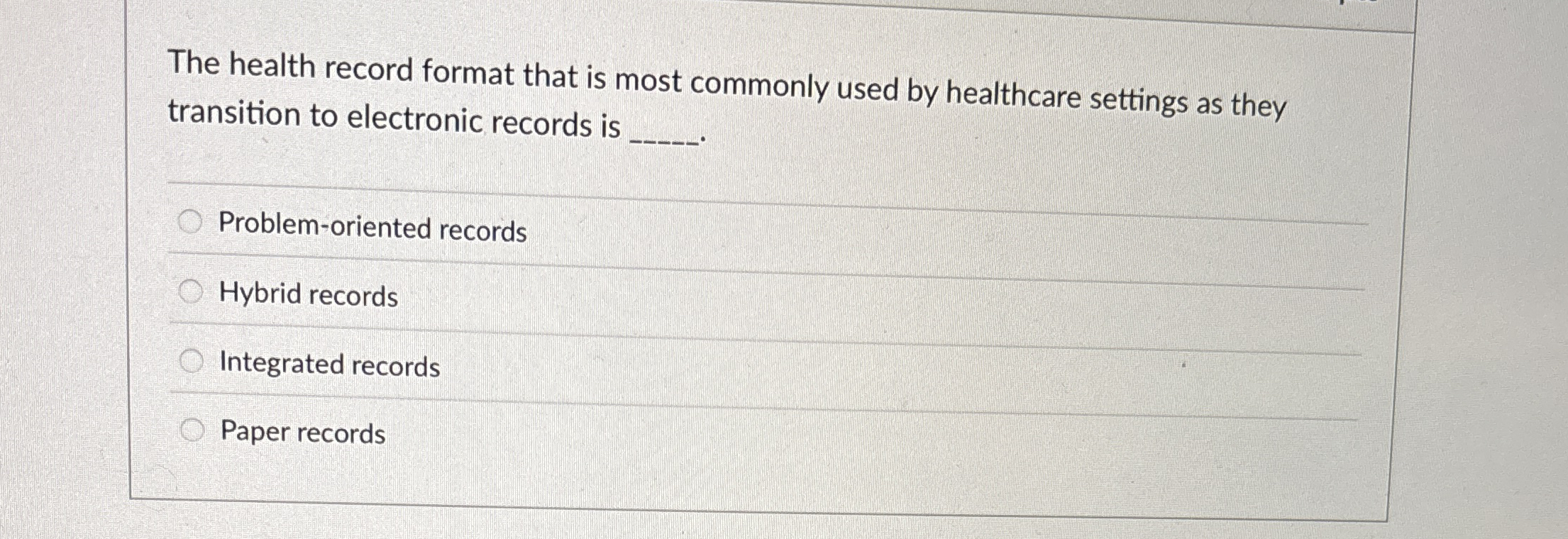 Health Record Format