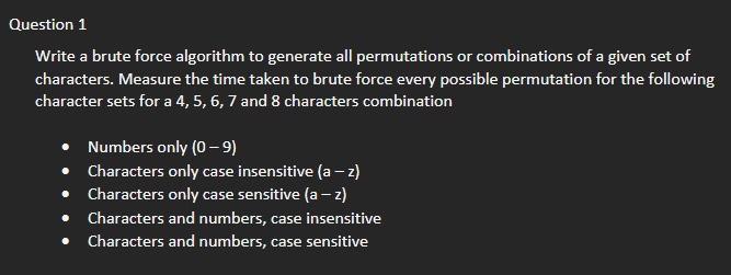 Solved Question 1 Write a brute force algorithm to generate | Chegg.com
