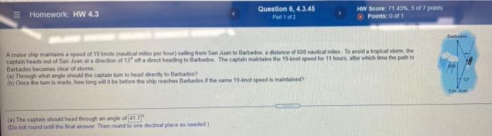 Solved Previous Question Bar A Cruise Ship Maintains A Speed | Chegg.com