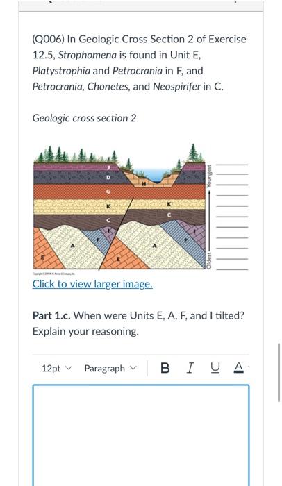 Solved (2006) In Geologic Cross Section 2 of Exercise 12.5, | Chegg.com