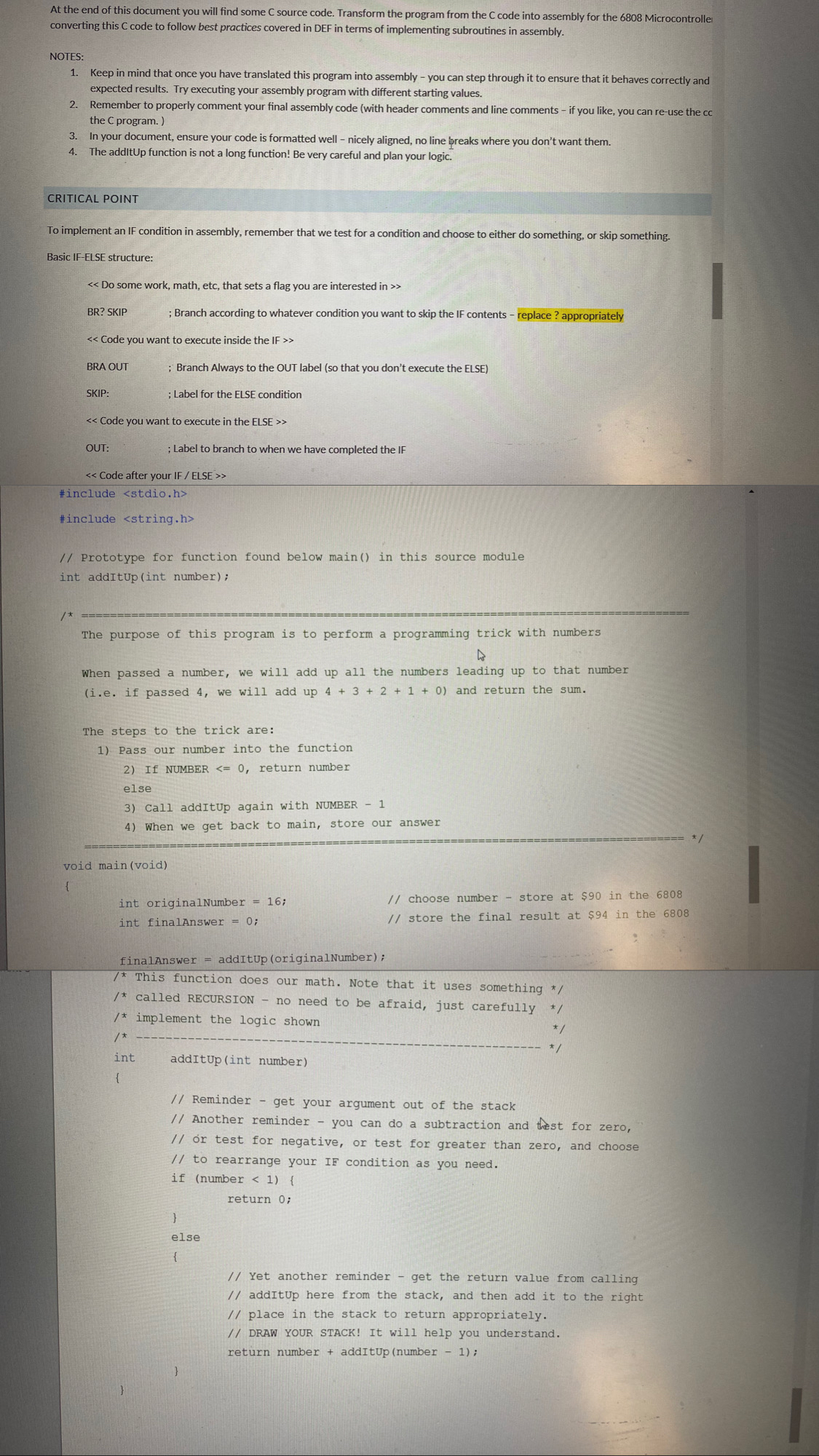 Solved At the end of this document you will find some C | Chegg.com