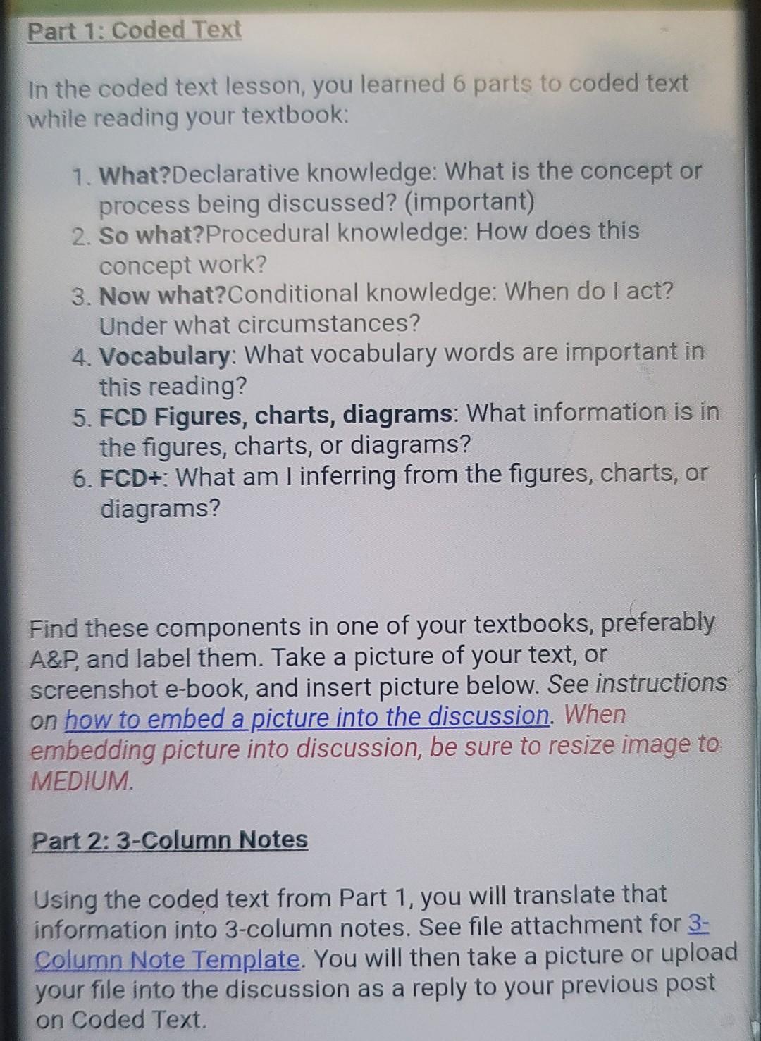 Part 1: Coded Text In the coded text lesson, you | Chegg.com