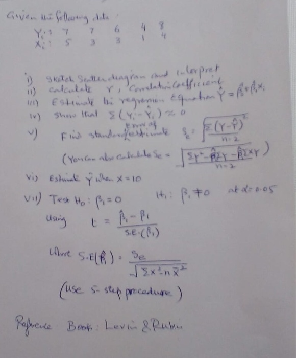 Solved Given The Following Leta D Sketch Seatter Diagram Chegg Com