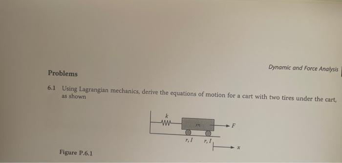 Solved Dynamic and Force Analysis Problems 6.1 Using | Chegg.com