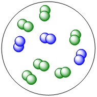 the blue spheres below represent atoms