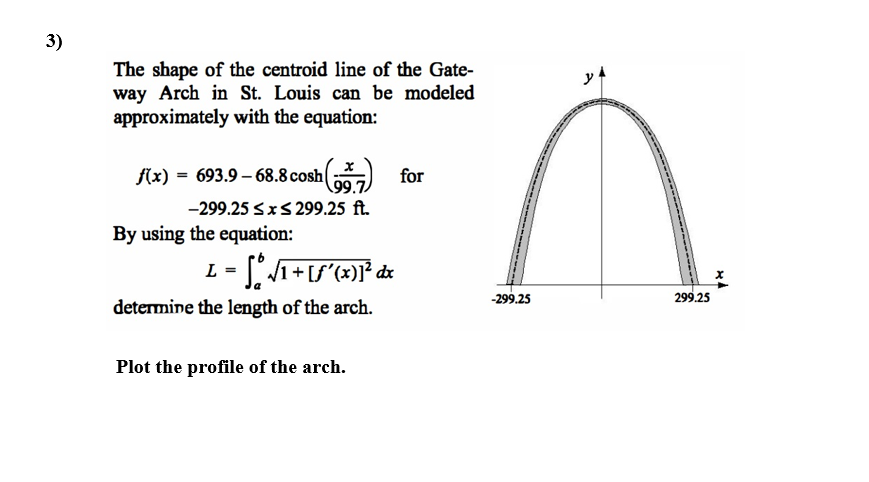 Plot the profile of the arch. matlab | Chegg.com