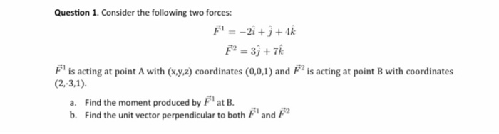 Solved Question 1. Consider the following two forces: F = -2 | Chegg.com