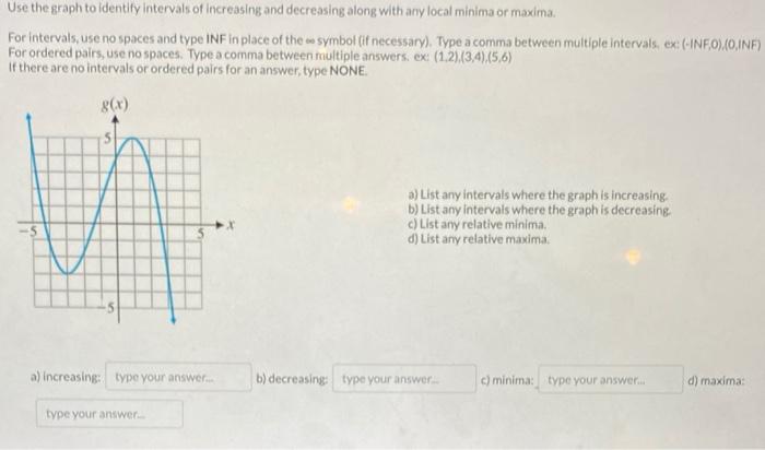 Solved Use the graph to identity intervals of increasing and | Chegg.com