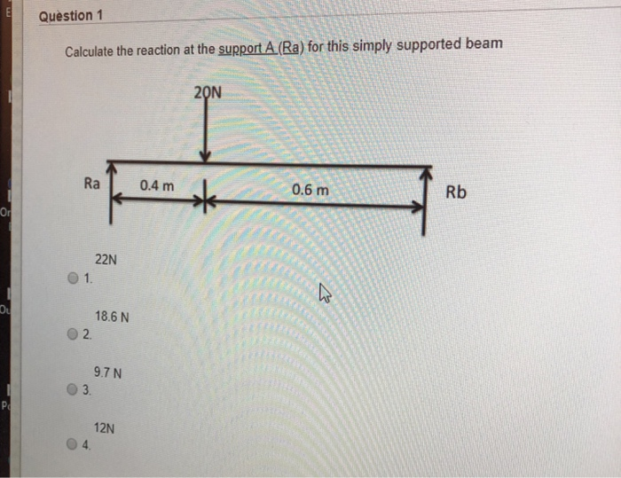 Solved Question Calculate the reaction at the support A (Ra) | Chegg.com