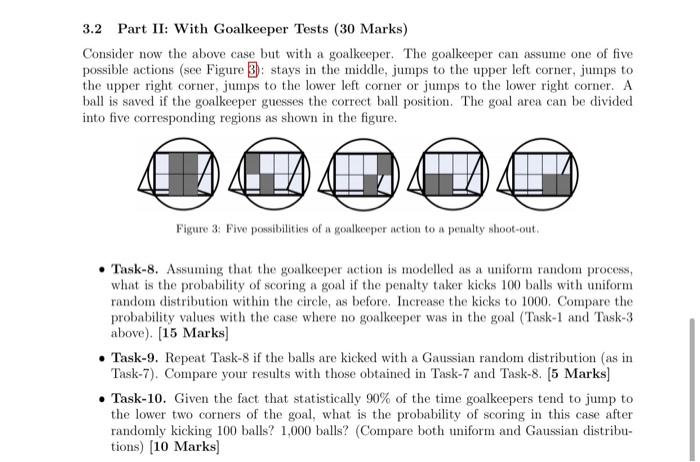 3.2 Part II: With Goalkeeper Tests (30 Marks) | Chegg.com