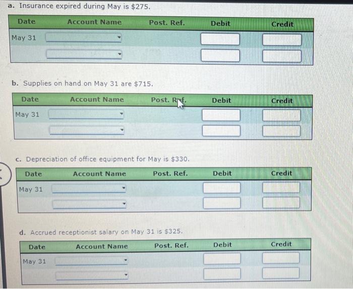 Solved Comprehensive Problem 1 Part 4 And Part 6: The | Chegg.com