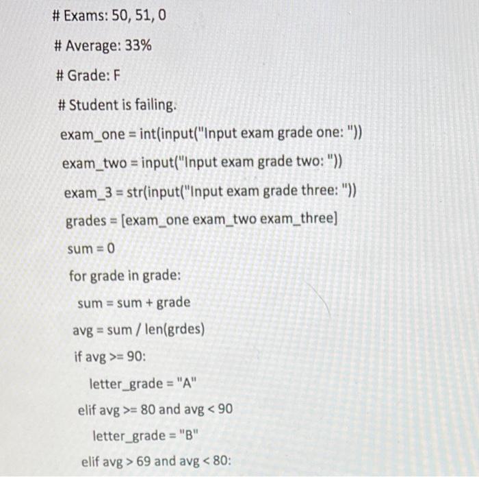 Solved # Debug the following: # Write a program that will | Chegg.com