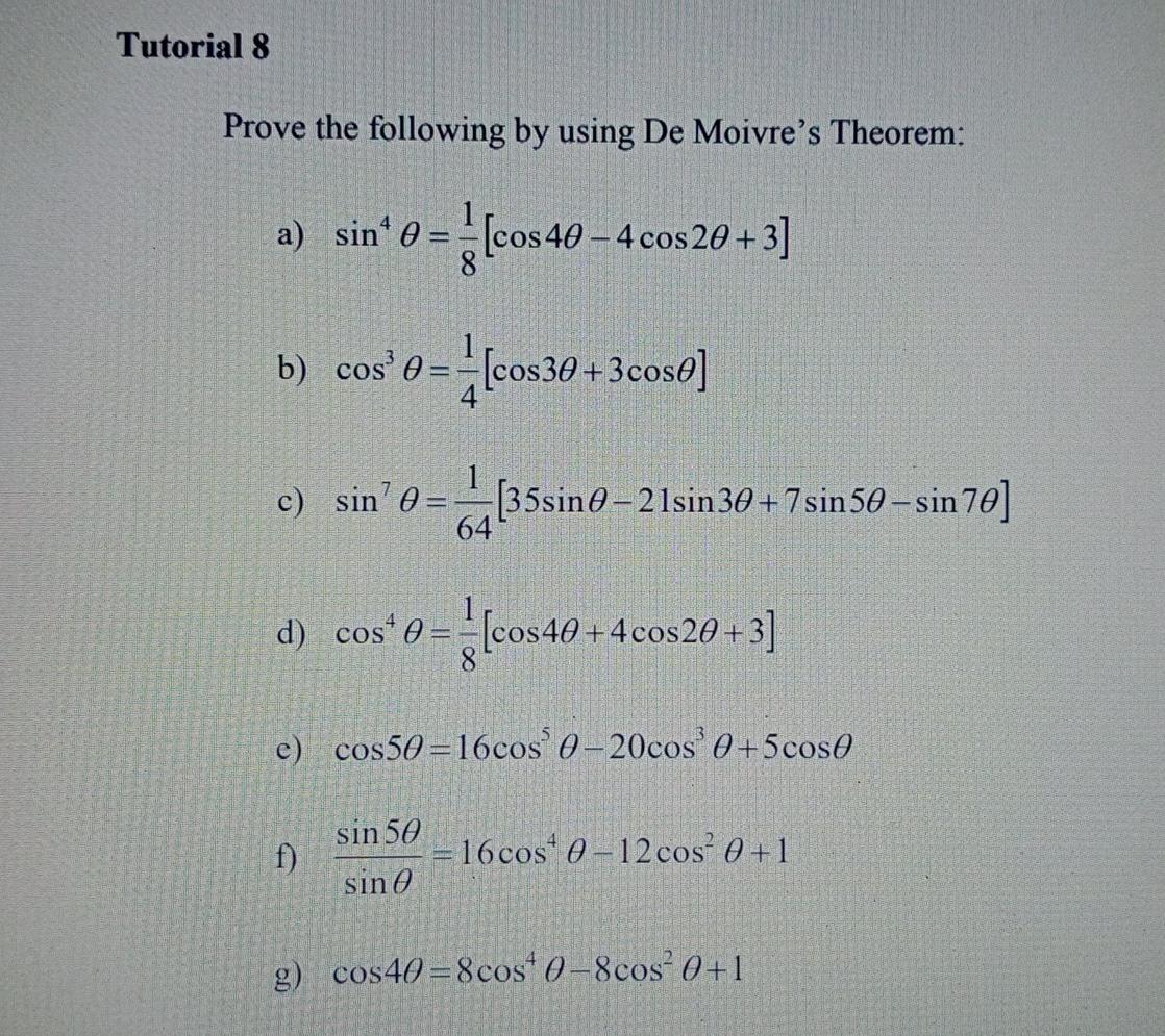 Solved Tutorial 7 Find the polar form of the following | Chegg.com