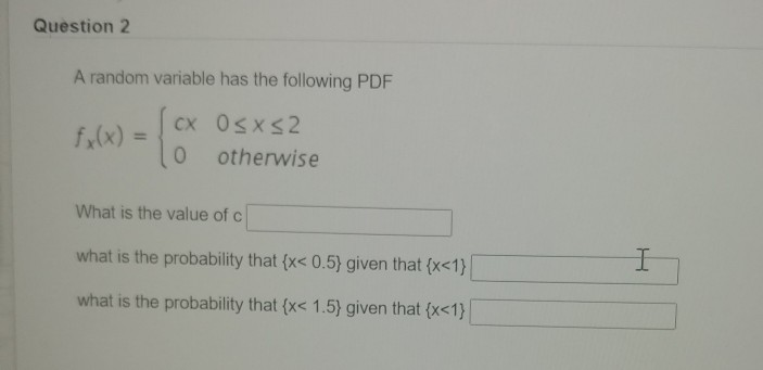 Solved Question 2 A random variable has the following PDF | Chegg.com