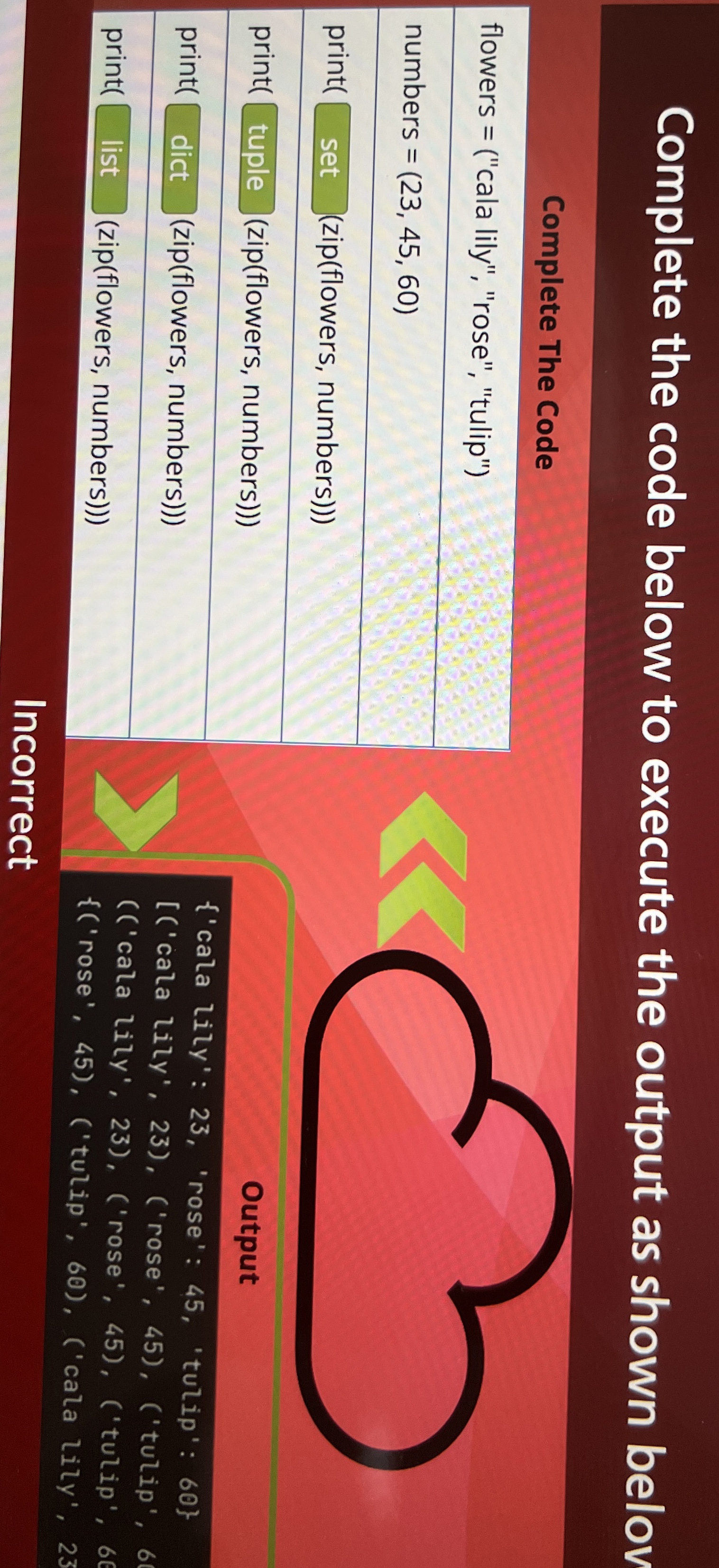 Solved Complete the code below to execute the output as | Chegg.com
