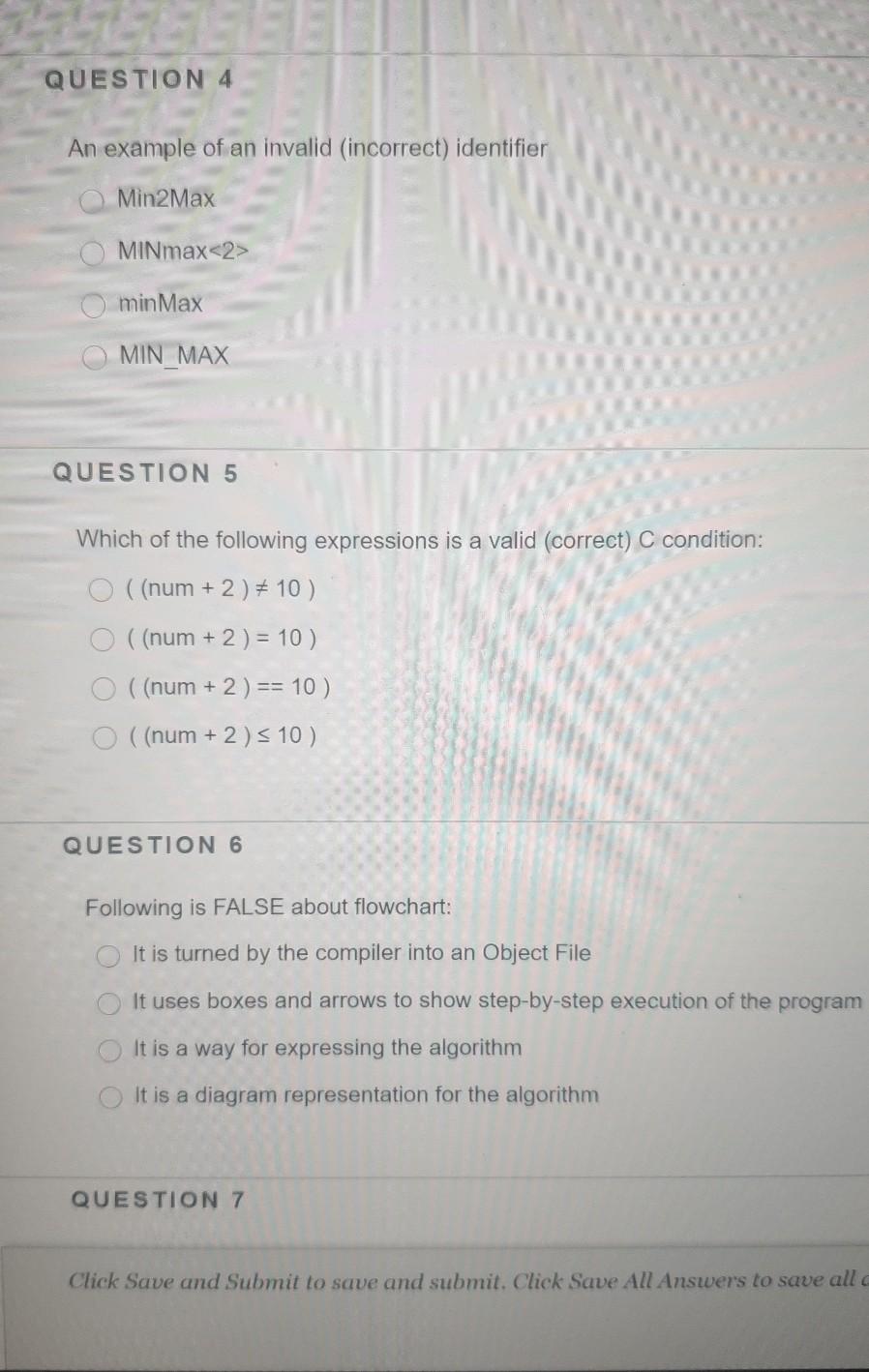 Solved QUESTION 4 An example of an invalid (incorrect) | Chegg.com