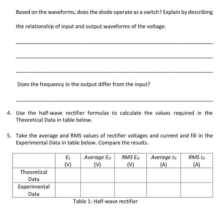 Solved Part A: Single Phase half wave rectifier 1. Using | Chegg.com