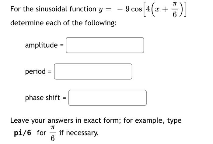 Solved Determine the amplitude and period of the function | Chegg.com