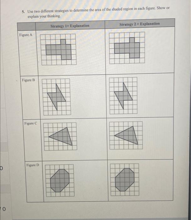 Solved 5. Use two different strategies to determine the area | Chegg.com