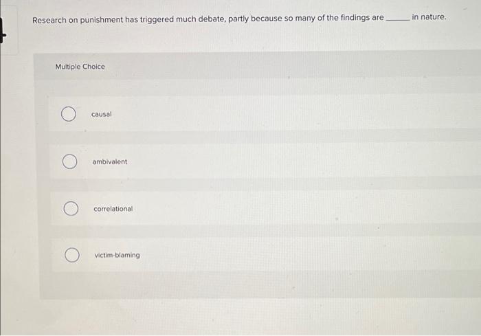 Solved Research on punishment has triggered much debate, | Chegg.com