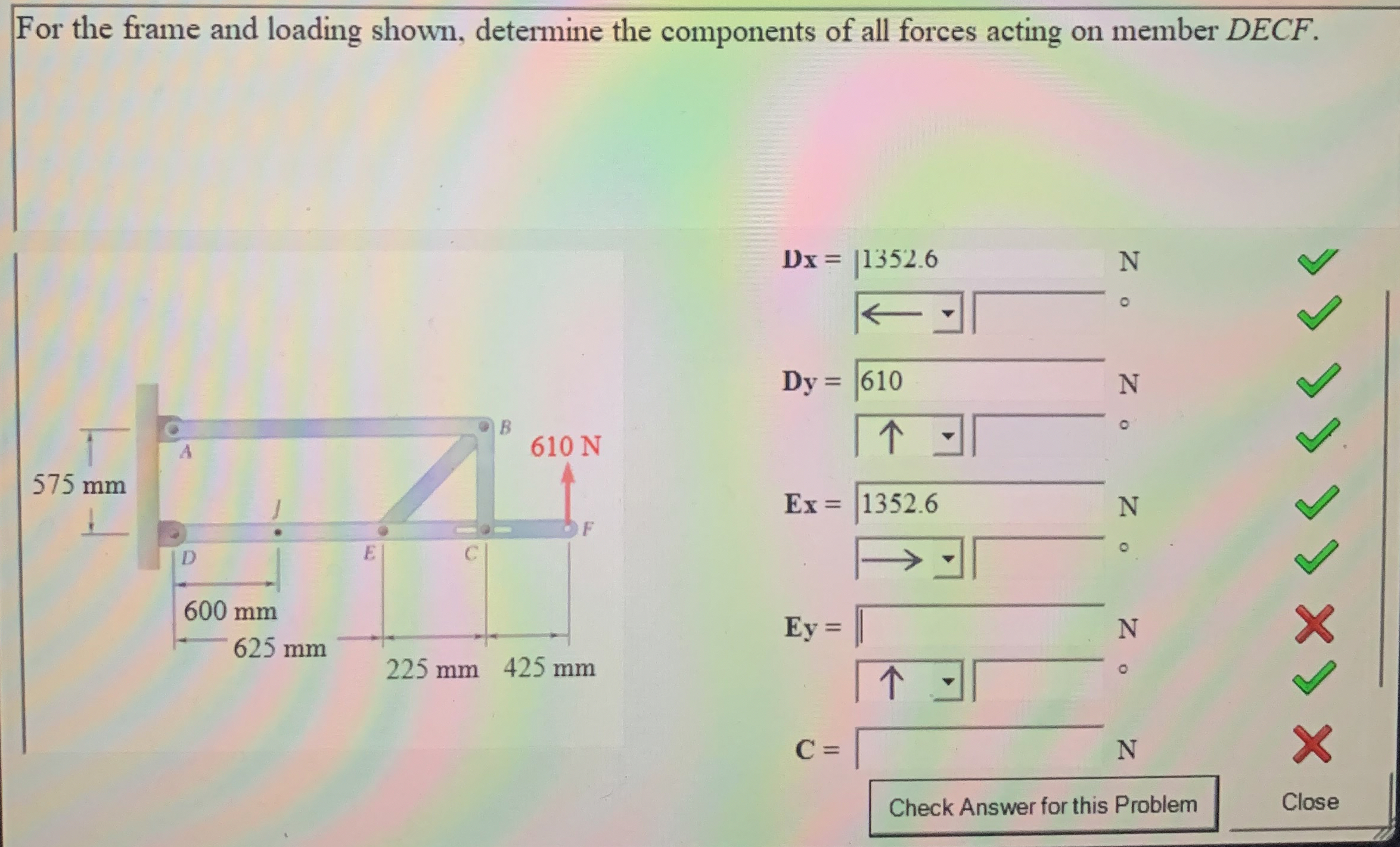 Solved For the frame and loading shown, determine the | Chegg.com