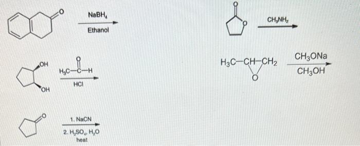 Solved Ethanol NaBH4 CH2NH2 HClH3C−C−H | Chegg.com