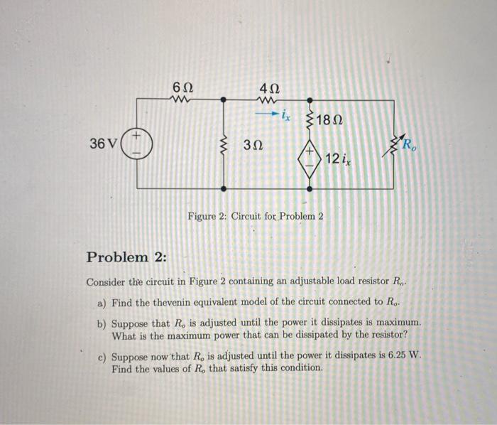 Solved Figure 2: Circuit For Problem 2 Problem 2: Consider | Chegg.com