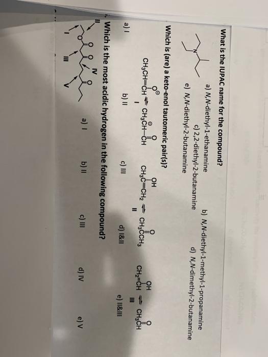 Solved What Is The Iupac Name For The Compound A Chegg Com