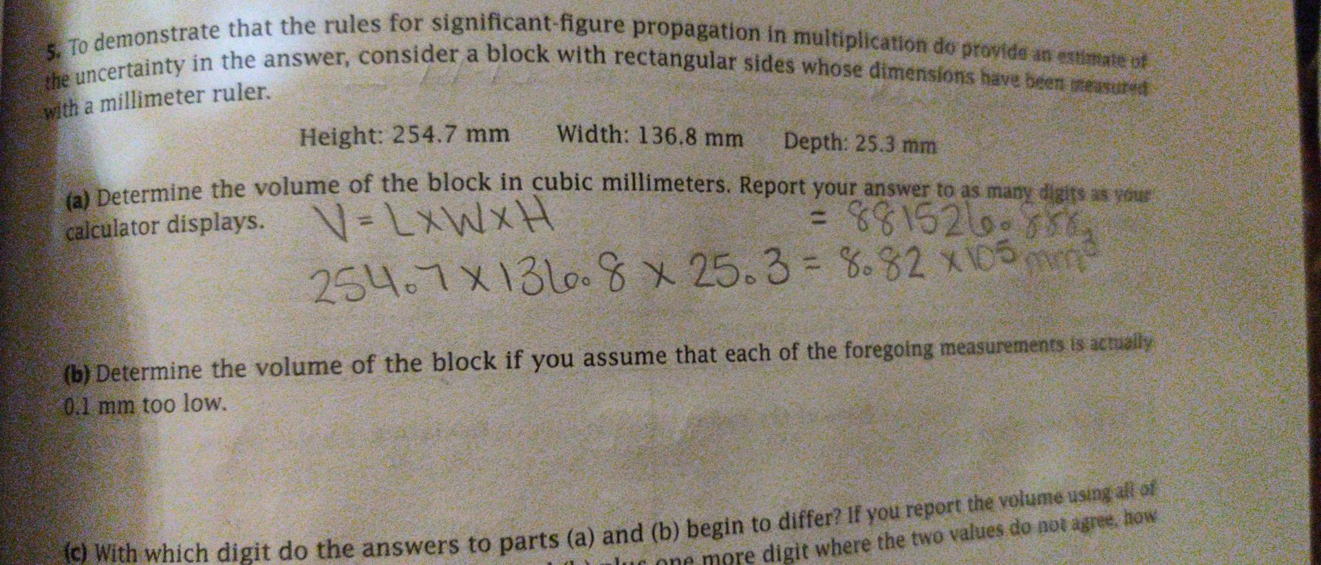 Cubic millimeter clearance calculator