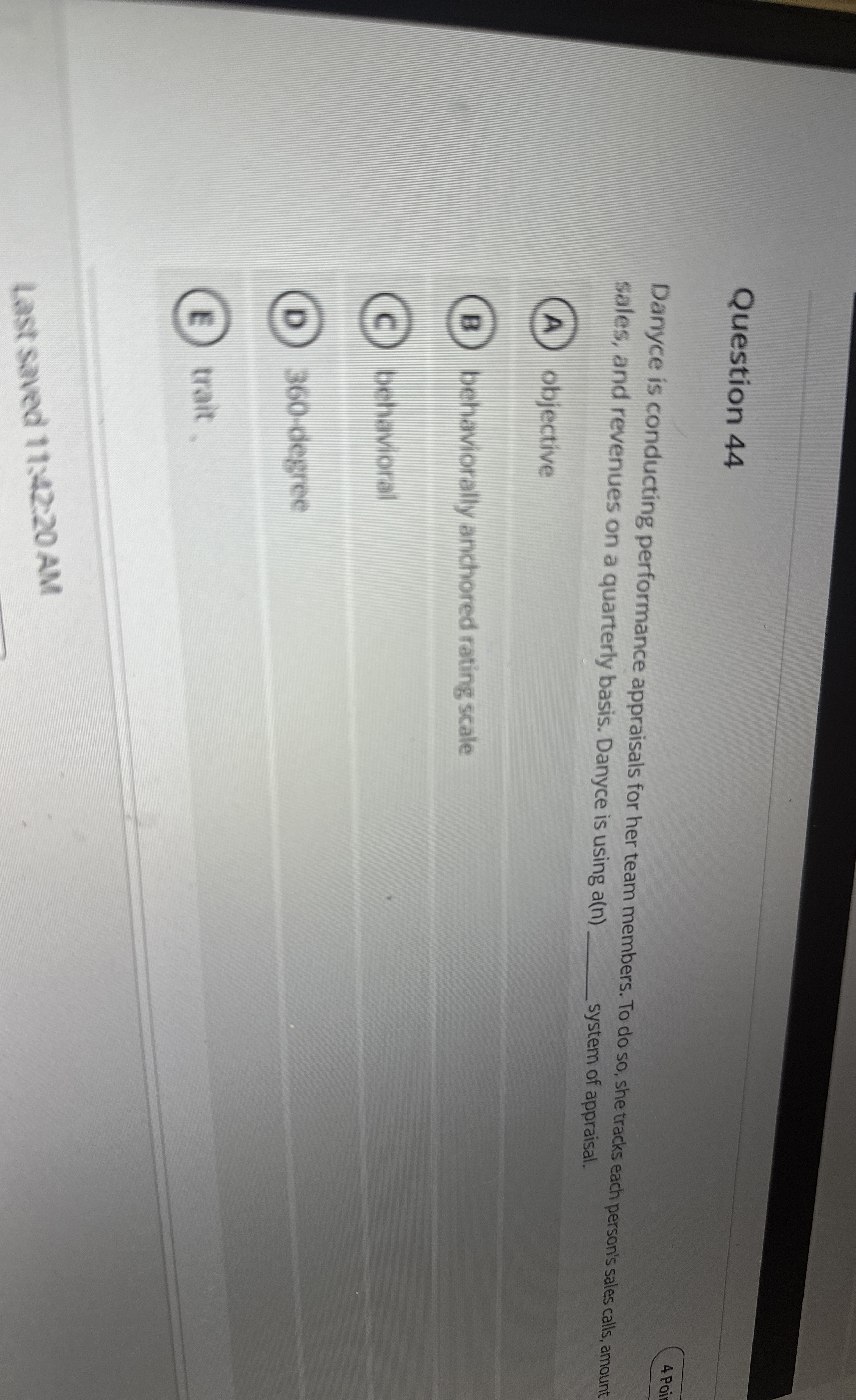 Solved Question 444 ﻿PoirDanyce is conducting performance