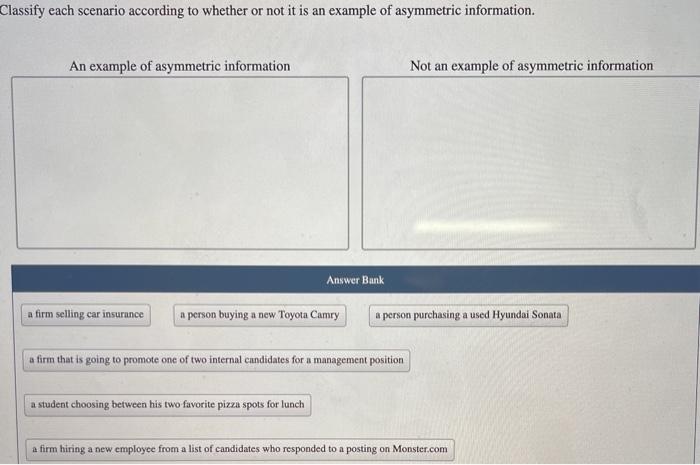 Solved Classify each scenario according to whether or not it | Chegg.com