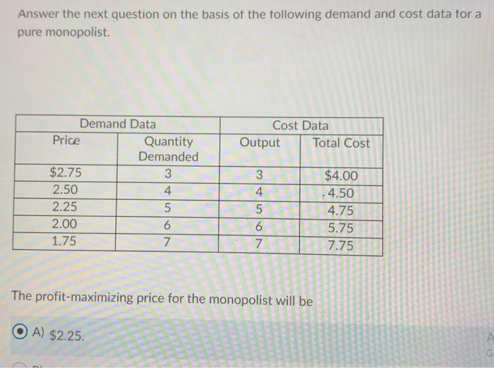 Solved Answer the next question on the basis of the