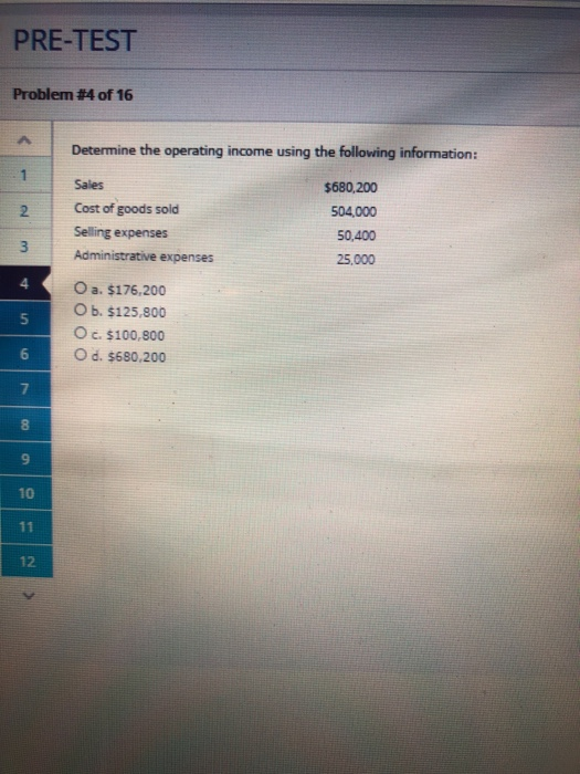 Solved PRE-TEST Problem #4 of 16 A 1 Determine the operating | Chegg.com