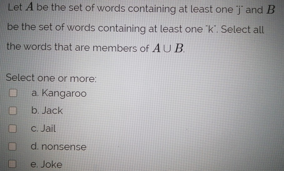 Solved Let A Be The Set Of Words Containing At Least One ) | Chegg.com