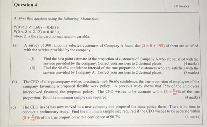 Solved Question 4 20 marks Answer this question using the | Chegg.com