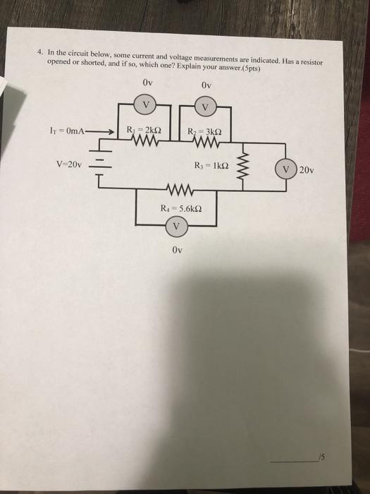 Solved 4. In the circuit below, some current and voltage | Chegg.com
