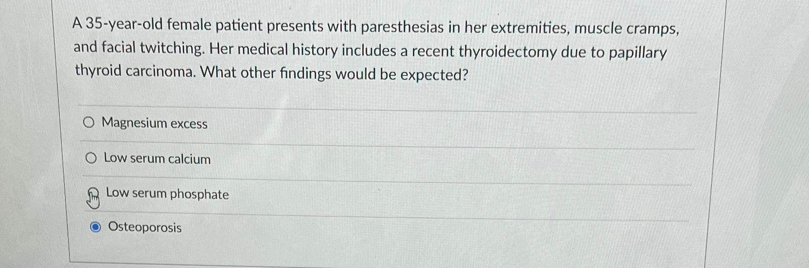 Solved A 35-year-old female patient presents with | Chegg.com