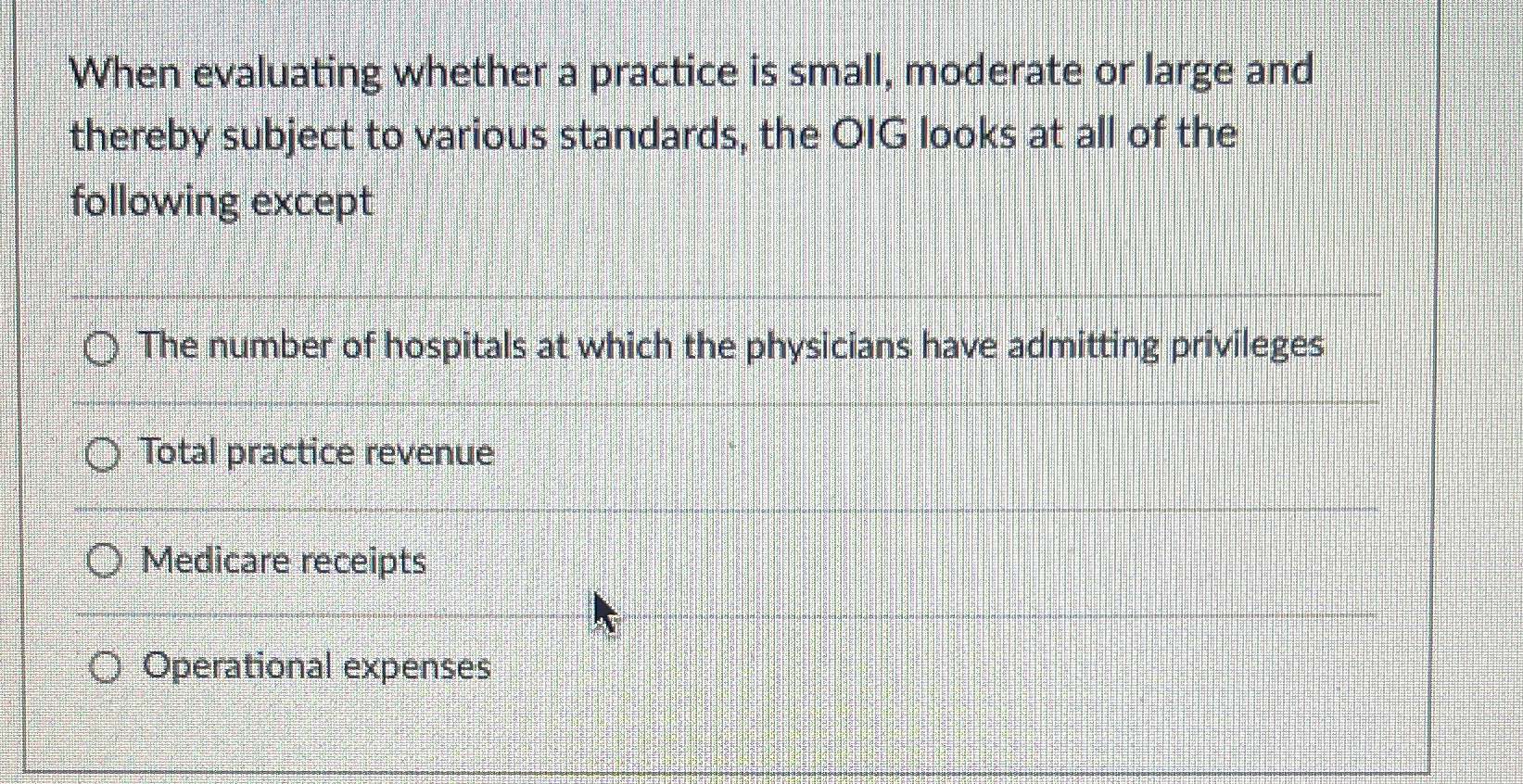 Solved When evaluating whether a practice is small, moderate | Chegg.com