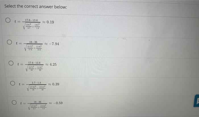 Solved Question A hypothesis test is performed at the 10% | Chegg.com