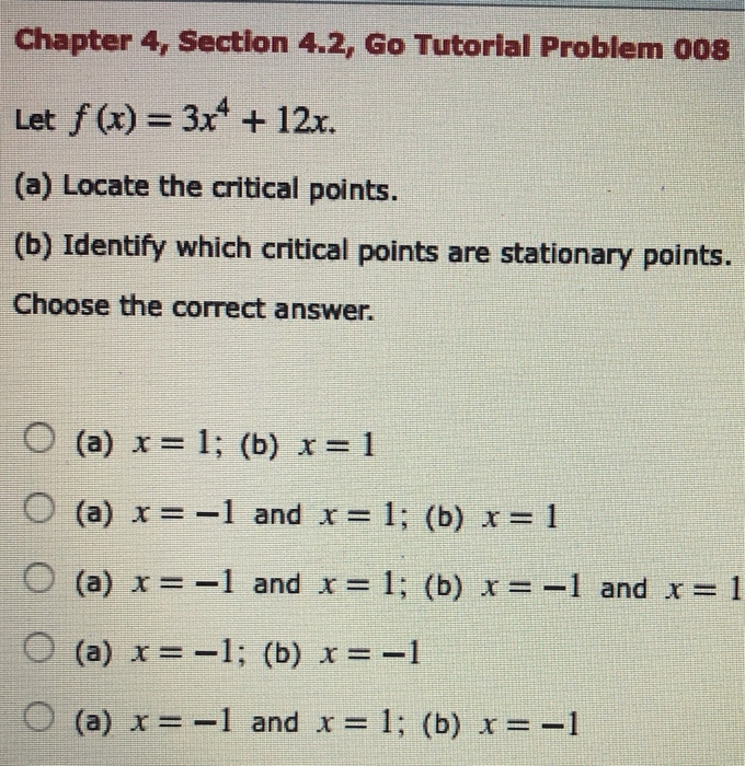 Solved Chapter 4, Section 4.2, Go Tutorial Problem 008 Let f | Chegg.com