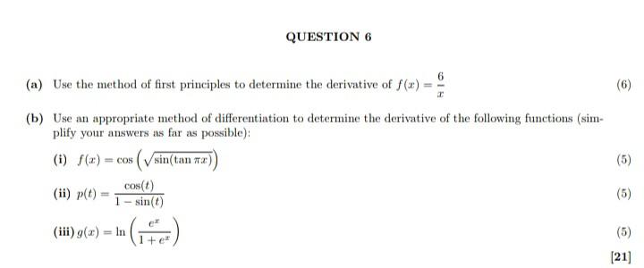 Solved (a) Use the method of first principles to determine | Chegg.com