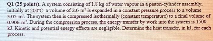 Solved Q1 (25 points). A system consisting of 1.8 kg of | Chegg.com