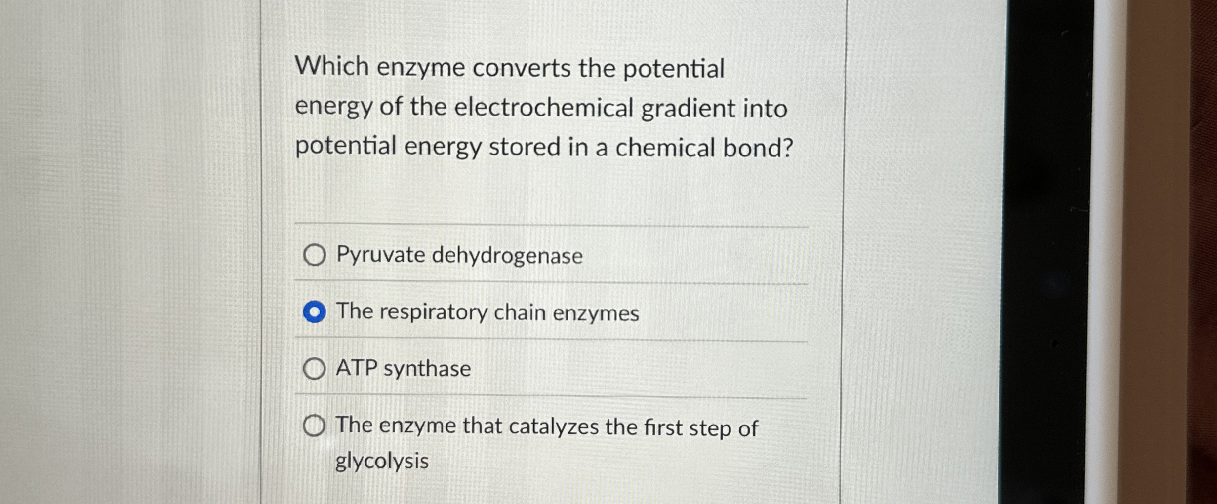 Solved Which enzyme converts the potential energy of the