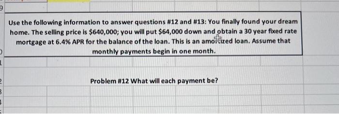 Solved Use the following information to answer questions #12 | Chegg.com
