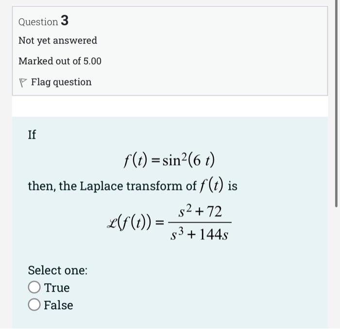 Solved Question 3 Not yet answered Marked out of 5.00 P Flag | Chegg.com